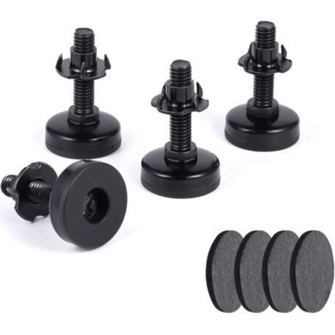 Kit 4 Pieds Réglables pour Meubles - Supports de Nivellement Lourds avec T-Nuts Filetage 3/8"-16 - Capacité 600 kg - Réhausses pour Canapé, Lit, Armoire (1/3)