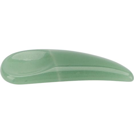 Curved Jade Gua Sha Spatule Cosmétique Mini Cuillère Verte pour Crème Contour des Yeux, Accessoire de Beauté en Pierre Naturelle (1/5)