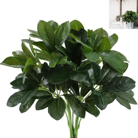 Arbuste Artificiel Schefflera - Feuillage Réaliste en Polyester - Décoration Intérieure Extérieure Bureau Jardin - 2 Pièces