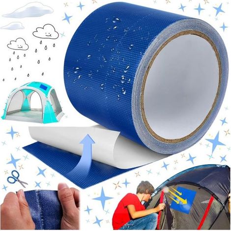 10 m x 8 cm,Bleu Ruban d'Étanchéité, Ruban Adhésif Imperméable,Scotch Piscine Waterproof, Scotch Peinture,Réparation de Bâche en PVC (1/5)