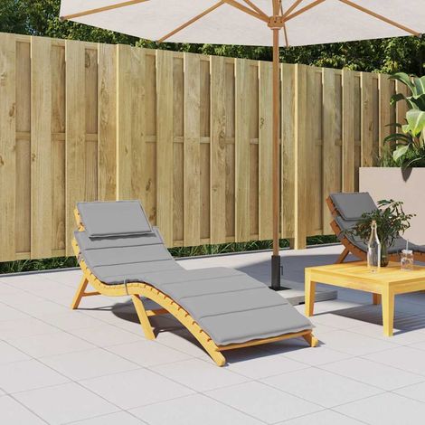 vidaXL Cuscino per Lettino Grigio 186x58x4 cm in Tessuto Oxford (1/5)