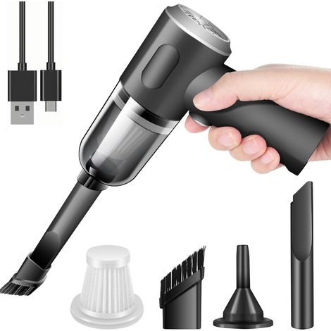 Aspirateur Voiture Sans Fil Portable Haute Puissance Rechargeable, Mini Aspirateur Ménager pour Bureau, Maison et Nettoyage de Poussière, Aspirateur de Voiture Léger et Pratique (1/5)