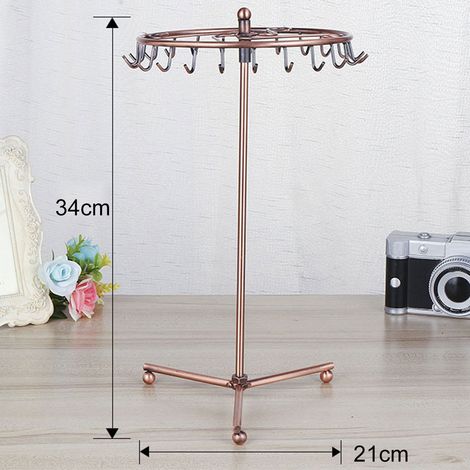 Drehbarer Schmuckständer aus Eisen in Sonnenblumenform, drehbarer Schmuckständer im europäischen Stil, Hängeregal zur Aufbewahrung von Metallschmuck (1/5)