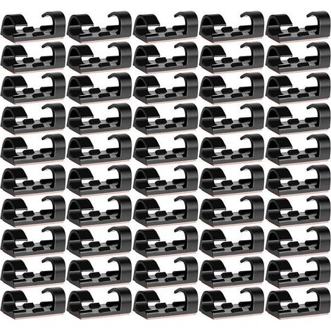 Lot De 60 SerreCâbles, Support De Câble Avec Base Sécurisée Par Adhésif, Jeu De SerreCâbles Pour Bureau, Câble D'Alimentation, Câble De Charge Usb, Chargeurs Et Câbles Audio, 30 Jeux De (1/5)