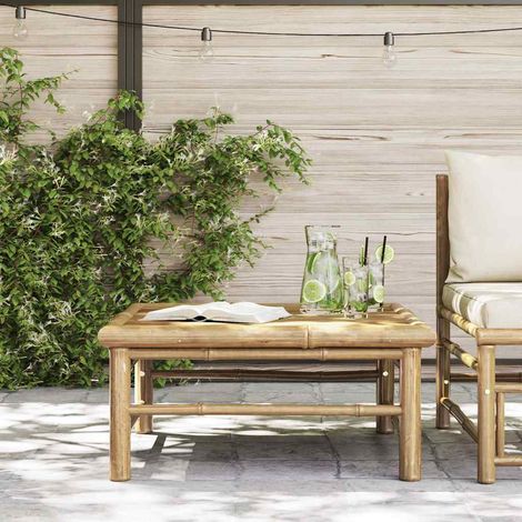 Table de jardin Table d'appoint, Table de Balcon, 65x65x30 cm Bambou OIB1940E (1/5)
