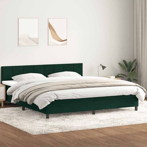 Boxspringbett mit Matratze Dunkelgrün 180x220 cm Samt (1/5)