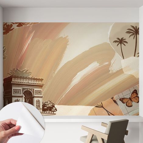 Fotomurale adesivo stickers - murali decorativo - soggiorno moderno - effetto realistico - Viaggio esotico 152x104 cm (1/5)