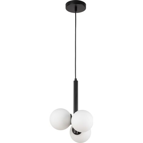 Suspension noire Perla Ø27 3 globes blancs G9 Sigma (1/4)