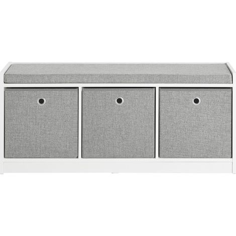 SoBuy Hallway Entrance 3 Baskets Storage Bench With Padded Seat FSR65-DG (1/5)
