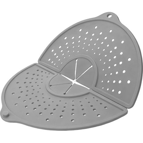 Écran anti-éclaboussures pour poêle à frire – Couvercle pliable en silicone résistant à la chaleur Protection anti-éclaboussures de graisse rotative – pour frire, bouillir, cuire à la vapeur (1/5)
