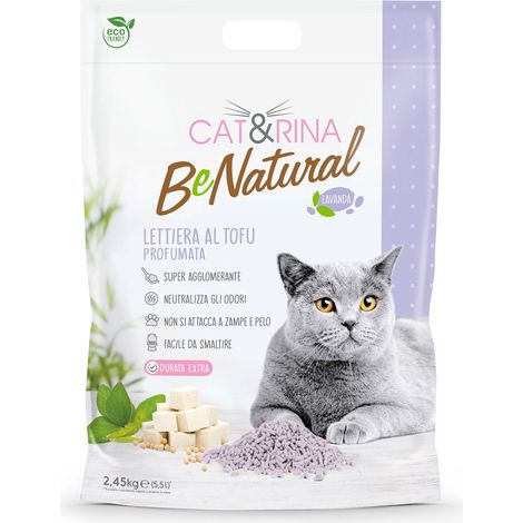 BeNatural lettiera di origine vegetale al tofu al profumo di lavanda 5,5 litri (1/3)