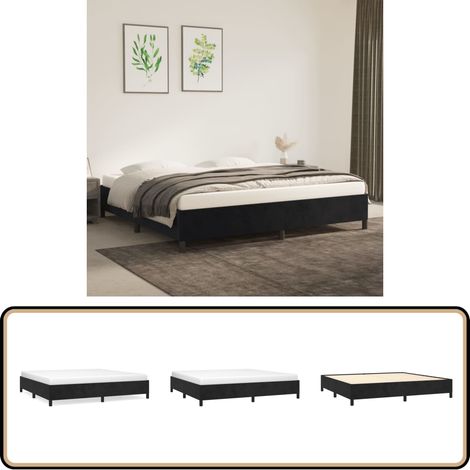 Bettgestell ohne Matratze Schwarz 200x200 cm Samt - Samtbettwäsche - Doppelbett - Boxspringbett - Bettrahmen Schwarz - Luxusbett