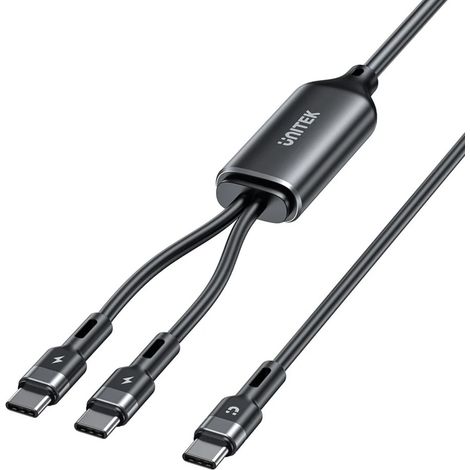Unitek USB-C cable 2in1 PD 100W silicone 1,8m (1/2)