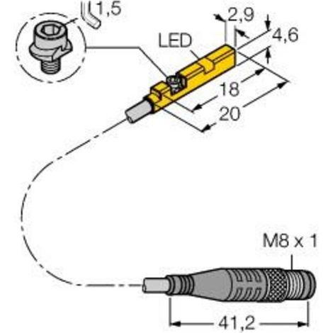 Turck Sensore di campo magnetico Magnetico PNP BIM-UNR-AP6X-0,3-PSG3M