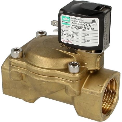 Electrovanne Buschjost 8240403.9101.0240 G1,9,5m³/h,0,1-16bar +110°C,FPM, 24VDC