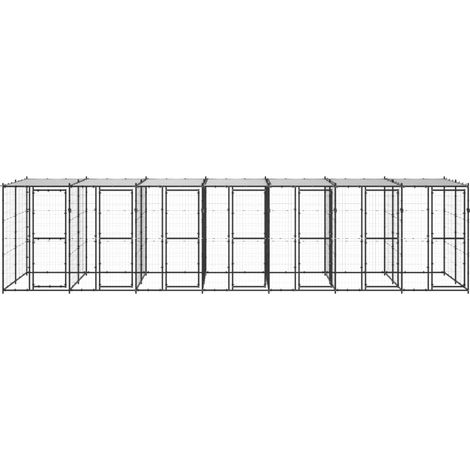 Maison Exclusive - Gabbia per Cani da Esterno in Acciaio con Tetto 16,94 m²