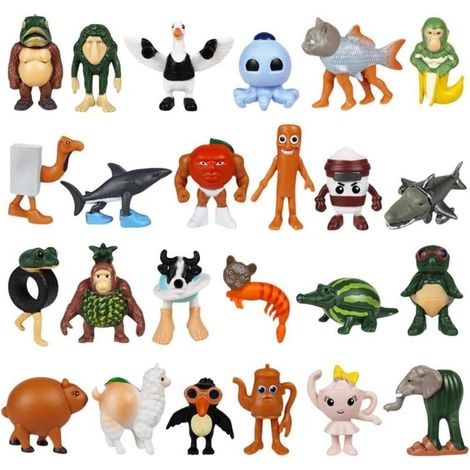 Lot de 24 figurines italiennes Brainrot, jouets Tung Sahur, figurines de collection amusantes, décorations de bureau originales, cadeaux pour les fans, collègues et amis. (1/5)