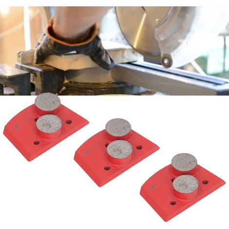 Lot de 3 blocs de ponçage diamantés pour béton et ciment, carrés et cylindriques, rouges, n° 30. Conviennent au ponçage de surfaces irrégulières, au décapage de peinture au sol, au polissage du béton, (1/5)