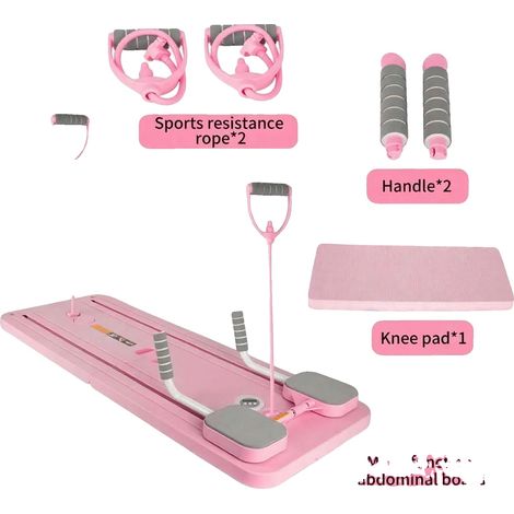 Planche de Pilates, Technologie de Rebond Automatique, Entraînement de Fitness Polyvalent, Rose (1/2)