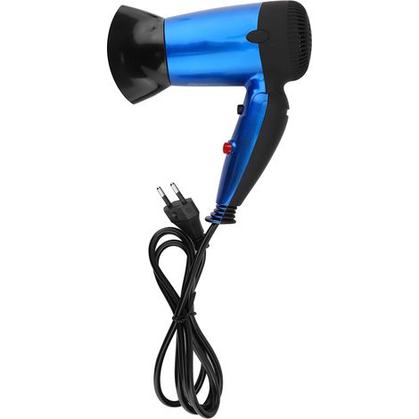 Sèche-cheveux Mini Portable Pliable - 3 Vitesses, Séchage Rapide, Prise UE 220-240V (Bleu) (1/5)