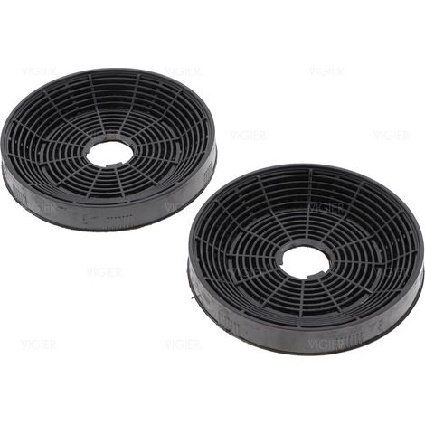 LOT DE 2 FILTRES CHARBON ROND HOTTE 15.8CM KF001 (1/3)