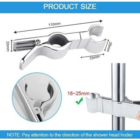 AIPERQ Support Douchette Universel, Support Pommeau de Douche diamètre Réglable 18-25 mm, Shower Head Holder Pivotant à 45°, Support de Pommeau Douchette pour Salle de Bain (Argent) (1/3)