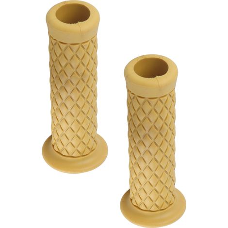 Poignées de guidon moto universelles 22mm 7/8" en caoutchouc, paire de grips antidérapants jaune fluo, embouts de guidon inclus (1/5)