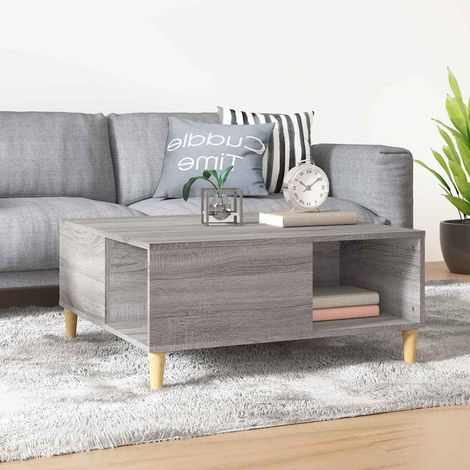 vidaXL Table basse sonoma gris 80x80x36,5 cm bois d'ingénierie (1/5)