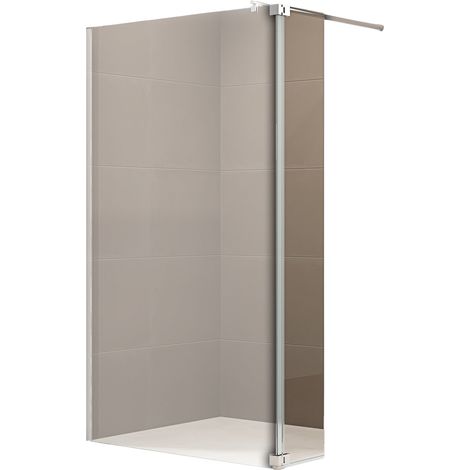 BERNSTEIN - Volet pivotant de protection 200x30cm (HxL) en verre transparent 10mm pour paroi de douche à l'italienne en verre véritable - NT106 (1/5)