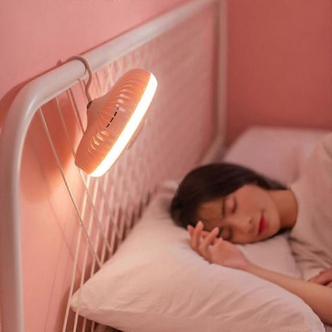 Wiederaufladbarer LED-Deckenventilator mit USB-Anschluss, 4000 mAh, 3 Geschwindigkeitsstufen, ideal für Camping und Zelte. (1/5)