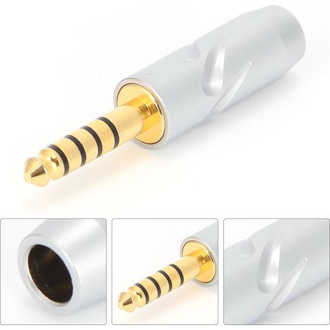 Fiche de sortie symétrique 4,4 mm à 5 pôles de remplacement pour casques Sony/Furutech (argent)