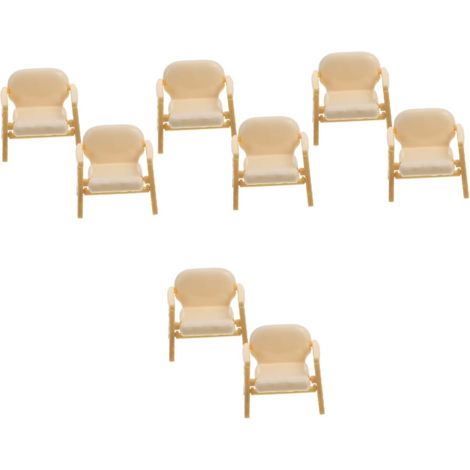8pièces Mini Canapé Chaise Plastique Mobilier De Maison De Poupée pour Décoration De Paysage Et Accessoire De Photographie (1/5)