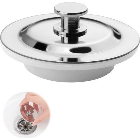 Bouchon Baignoire Universel, Protection Contre La Corrosion Durable Bonde Évier Cuisine pour 42-44mm, Bouchon de Vidange en Acier Inoxydable pour Baignoire/Évier/Cuisine (1/5)