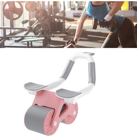 Roue abdominale double ronde antidérapante et silencieuse, équipement de fitness pour la maison, rose (1/5)