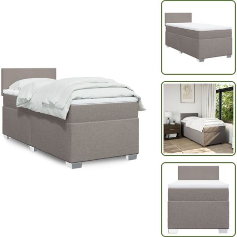 Boxspringbett mit Matratze Taupe 100x200 cm Stoff - Boxspringbett - Doppelbett - Bettsystem - Schlafsofa - Lattenrost (1/5)