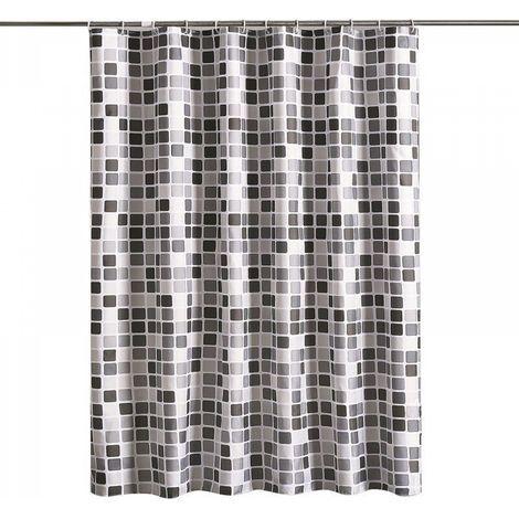 Rideau de douche 200 x 220 cm (l XH), anti-moisissure, antibactérien, hydrofuge, tissu polyester doux (1/4)