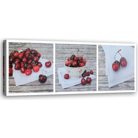 Tableau déco Cerises Fruits 90x30 (1/5)