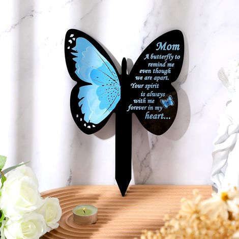 Piquets commémoratifs pour tombes de cimetière, plaques commémoratives papillon pour l'extérieur, décoration de tombe pour jardin. (1/5)