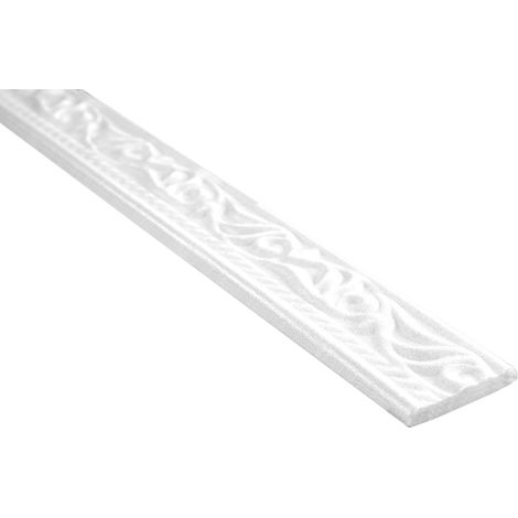2 Metri Profilo piatto in polistirene Bordo del profilo del battiscopa Hexim 8x45mm M-10
