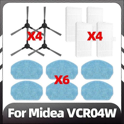 Ersatzteile für den Midea VCR04W Saugroboter: Seitenbürste, Reinigungstuch, HEPA-Filter und Zubehör (1/5)
