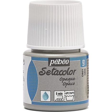 Peinture textile - Pébéo - Setacolor opaque - Gris N°91 - 45ml - Couleurs intenses (1/3)