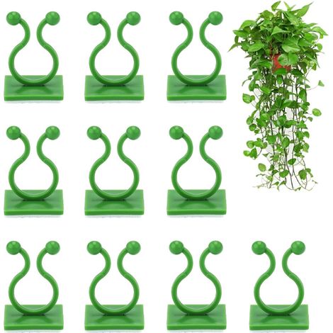 RHAFAYRE 100Pièces Clip de Support de Plante Grimpante, Clip de Plante Mural, Clip de Mur de Vigne, Clip pour Plantes Grimpantes - Verte L (1/5)