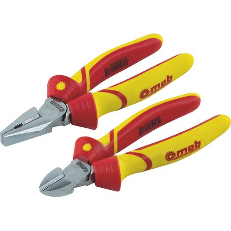 Lot pince coupante 160 mm + pince universelle isolée VDE 180 mm – Outils certifiés 1000V pour électricien – Norme IEC 60900 – Sécurité travaux sous tension AC/DC