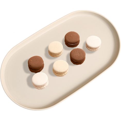 Bandeja ovalada coreana para servir, bandeja de postre con crema (1/5)