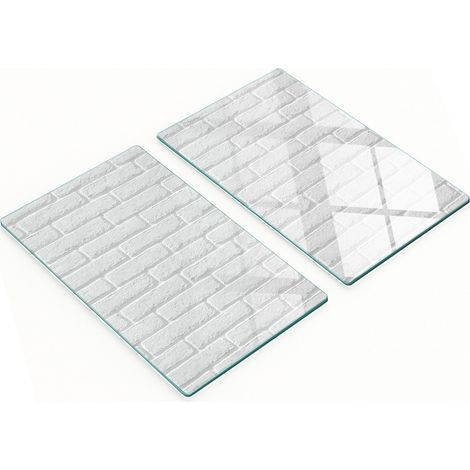 Tablas de cortar decorativas de vidrio para cocina, diseño de pared de ladrillo, 2x30x52 cm (1/5)