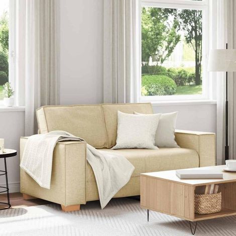 2-Sitzer Sofa Creme 120 cm Stoff mit breiten Armlehnen für Wohnzimmer & Schlafzimmer (1/5)