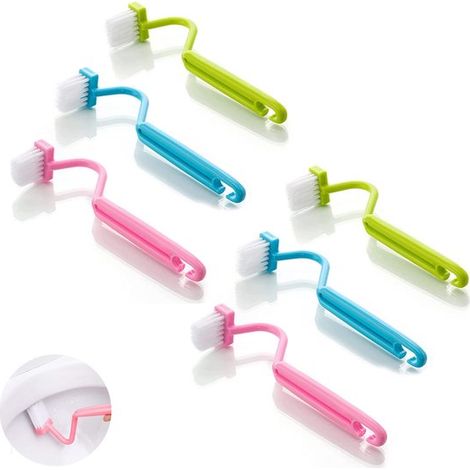 6er-Pack gebogene WC-Eckenreinigungsbürsten aus Kunststoff – Mehrfarbig (1/5)