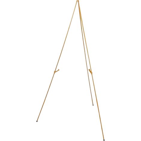 Présentoir triangulaire pliable et rétractable en métal -0311, support pliable (5 sections en métal), version dorée améliorée - avec boucle (1/5)
