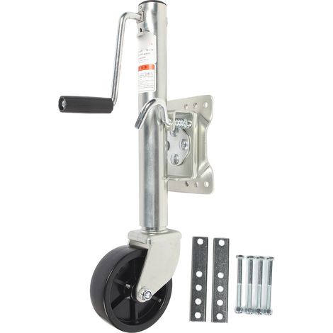 Cric de remorque, capacité de 1200lb, réglable, robuste et fiable, pivotant avec roue en Nylon de 6 pouces pour ATV UTV RVs de Type régulier (1/5)