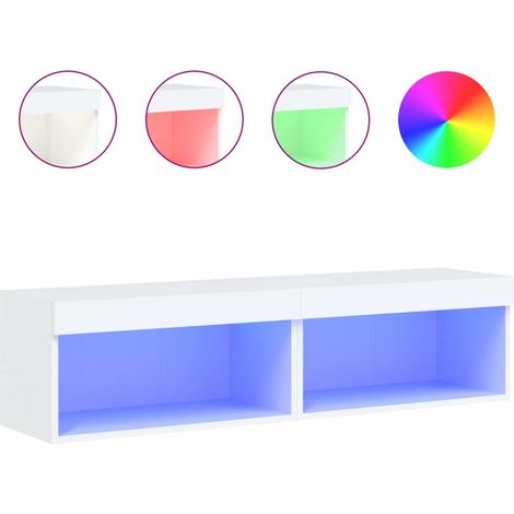 Maison Exclusive - Mobili TV con Luci LED 2pz Bianc60x30x30 cm (1/5)